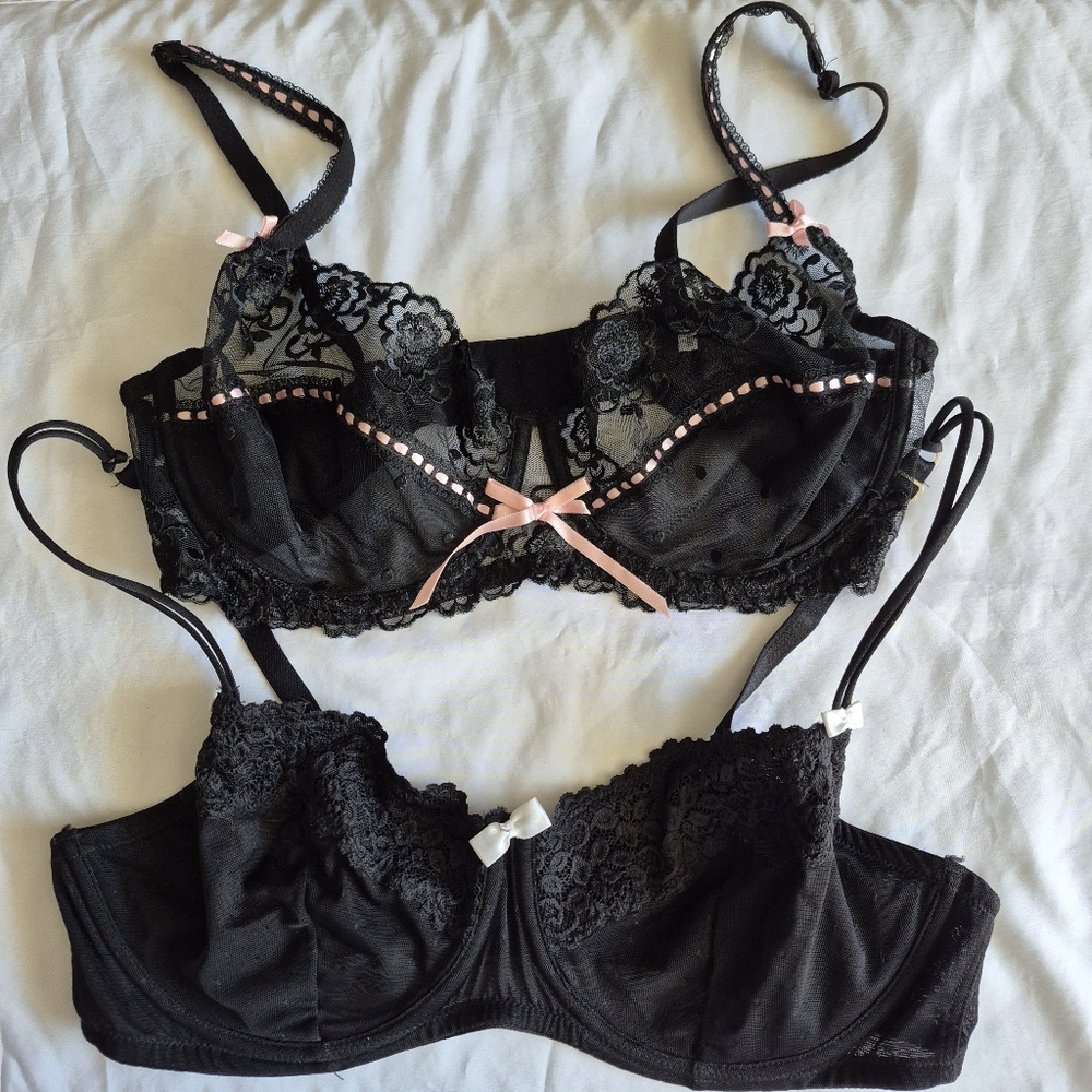 Adore Me Lace Underwire Bras Set Of 2 Black Size 38DD